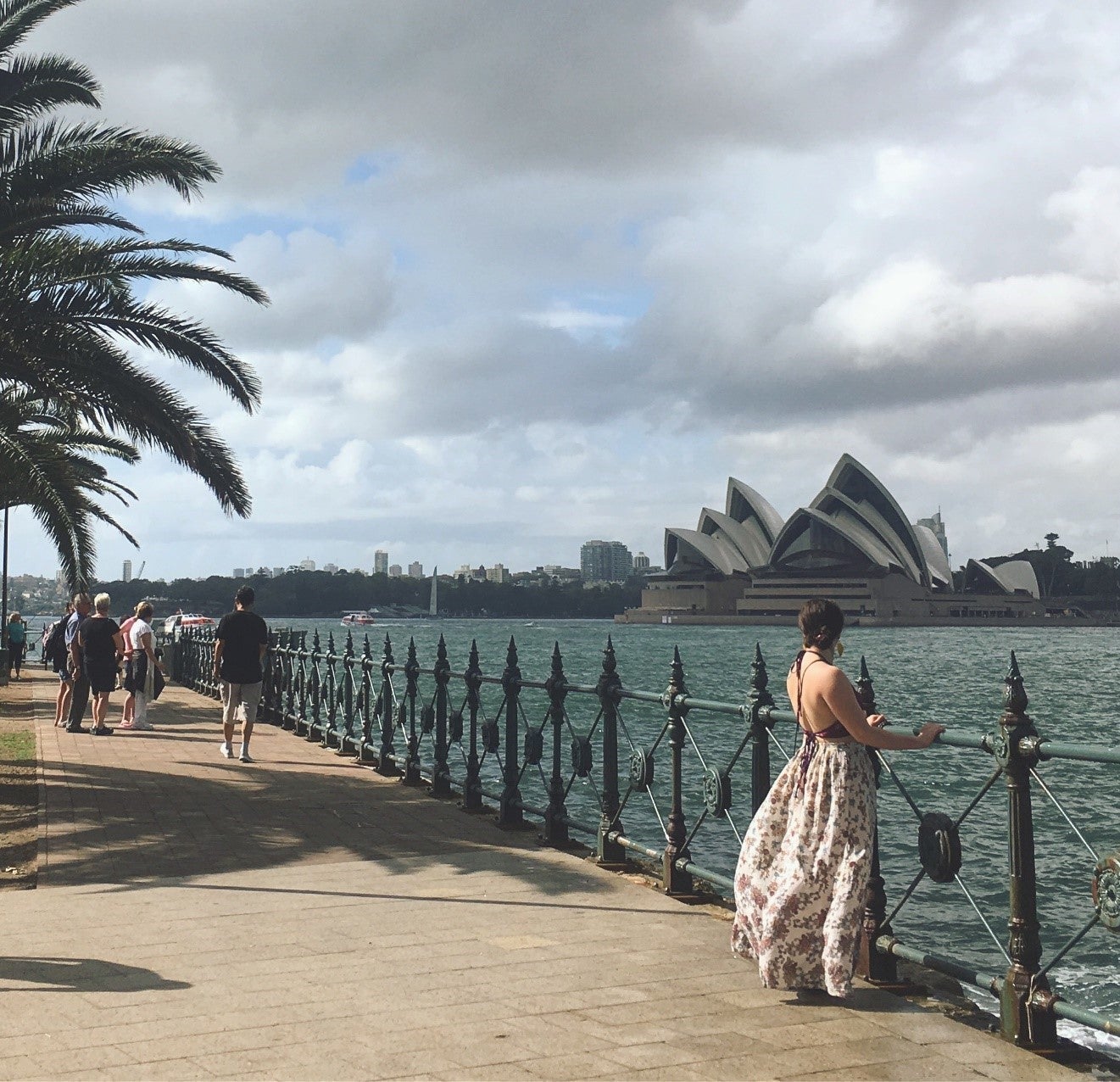 Erin across bay from Sydney Opera House