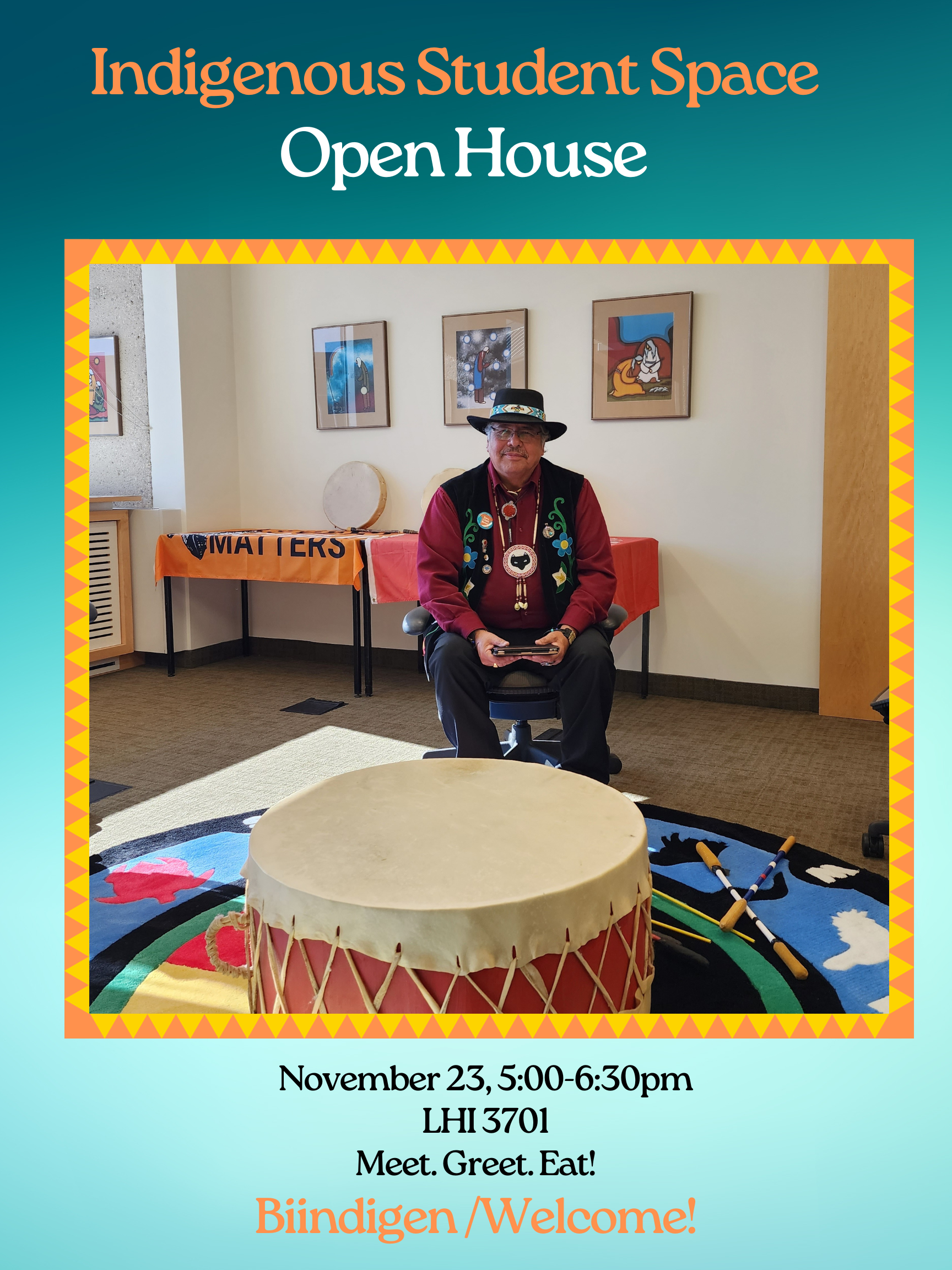 Indigenous Student Space Open House flyer