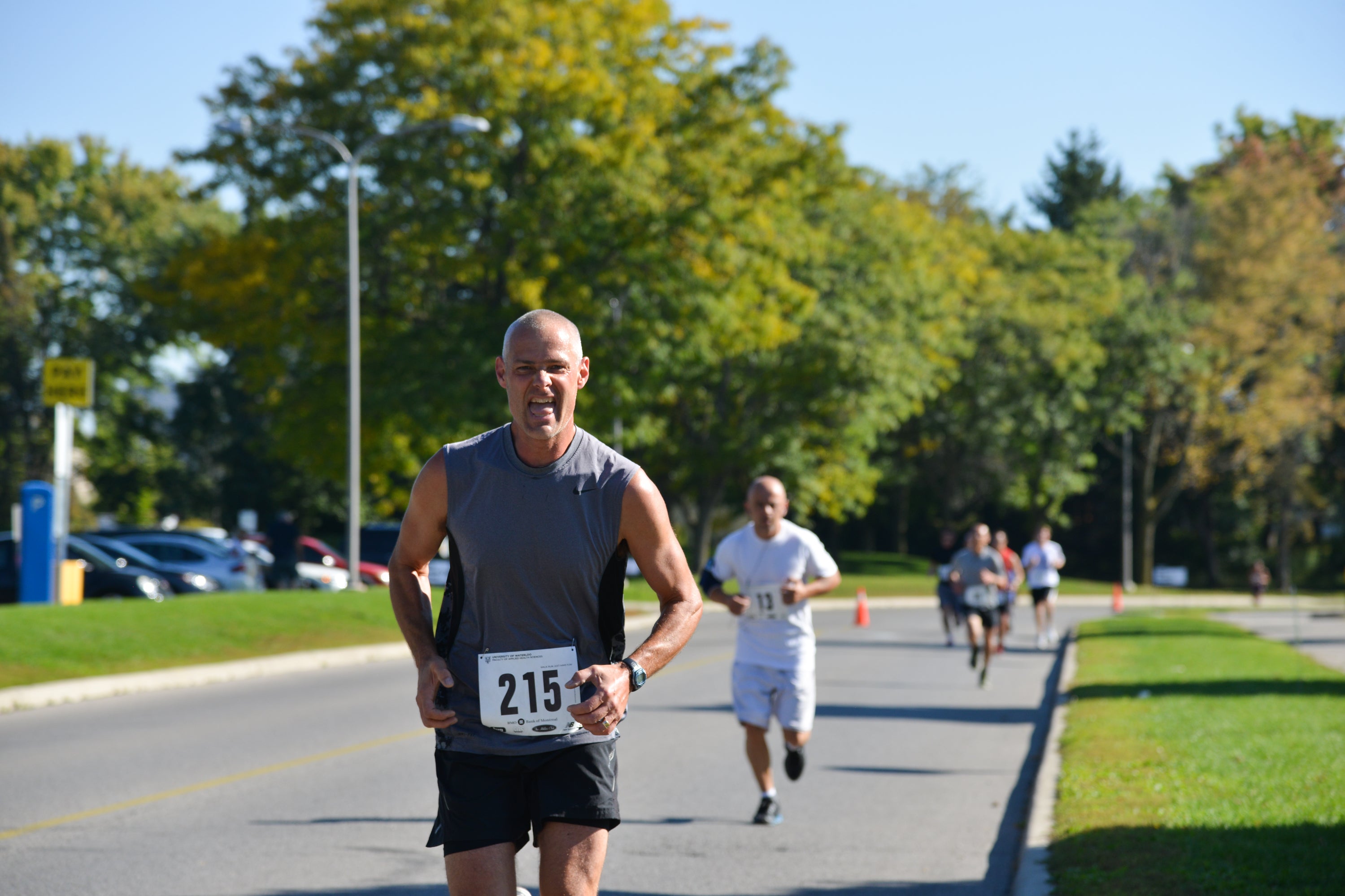 Participants running along ring road
