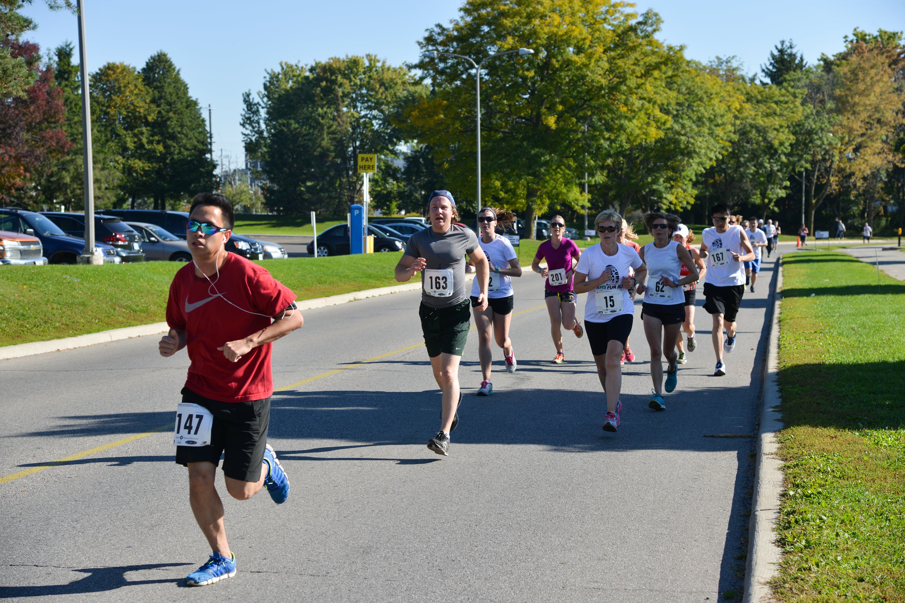 Participants running along ring road