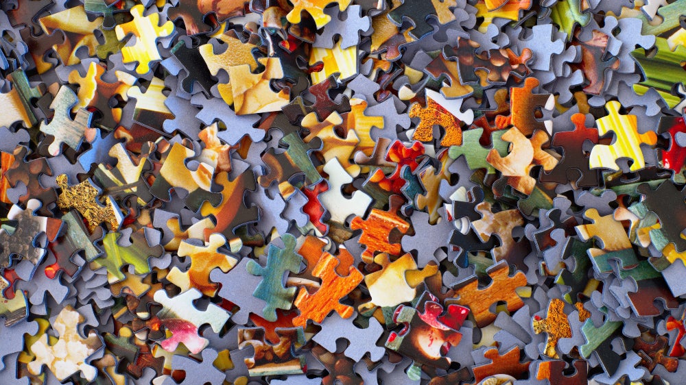 Pile of puzzle pieces