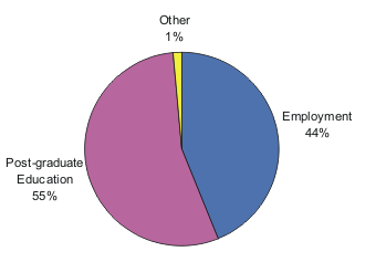 Graduation statistics Health Studies 2006 pie chart