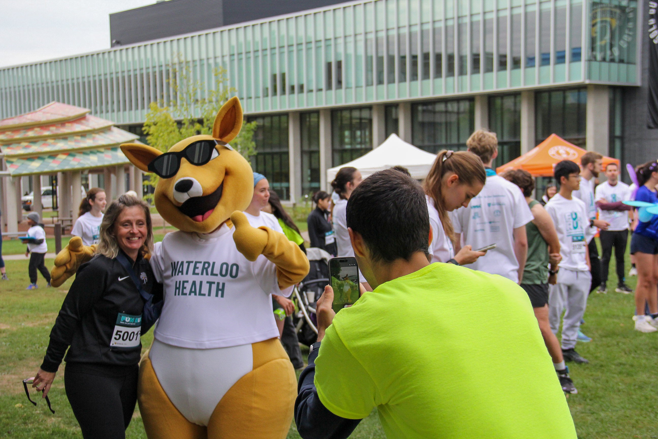 Aussie posing with participant