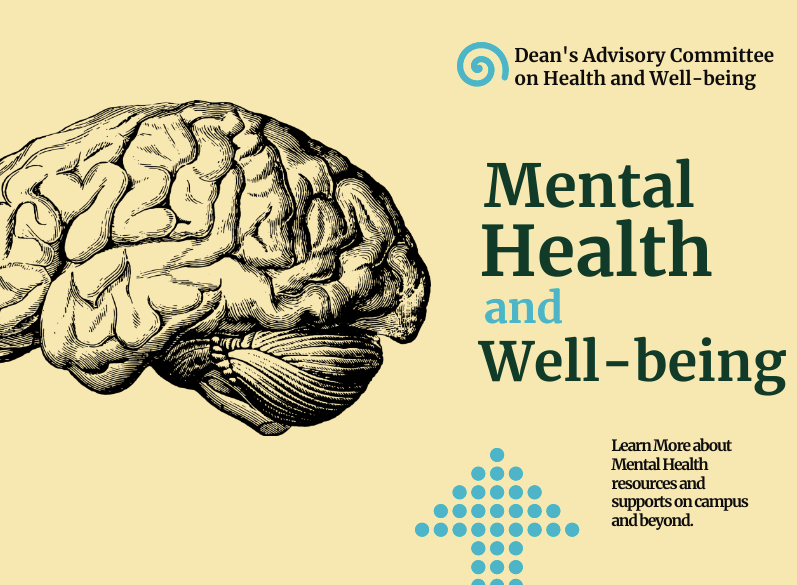 mental health poster featuring a brain