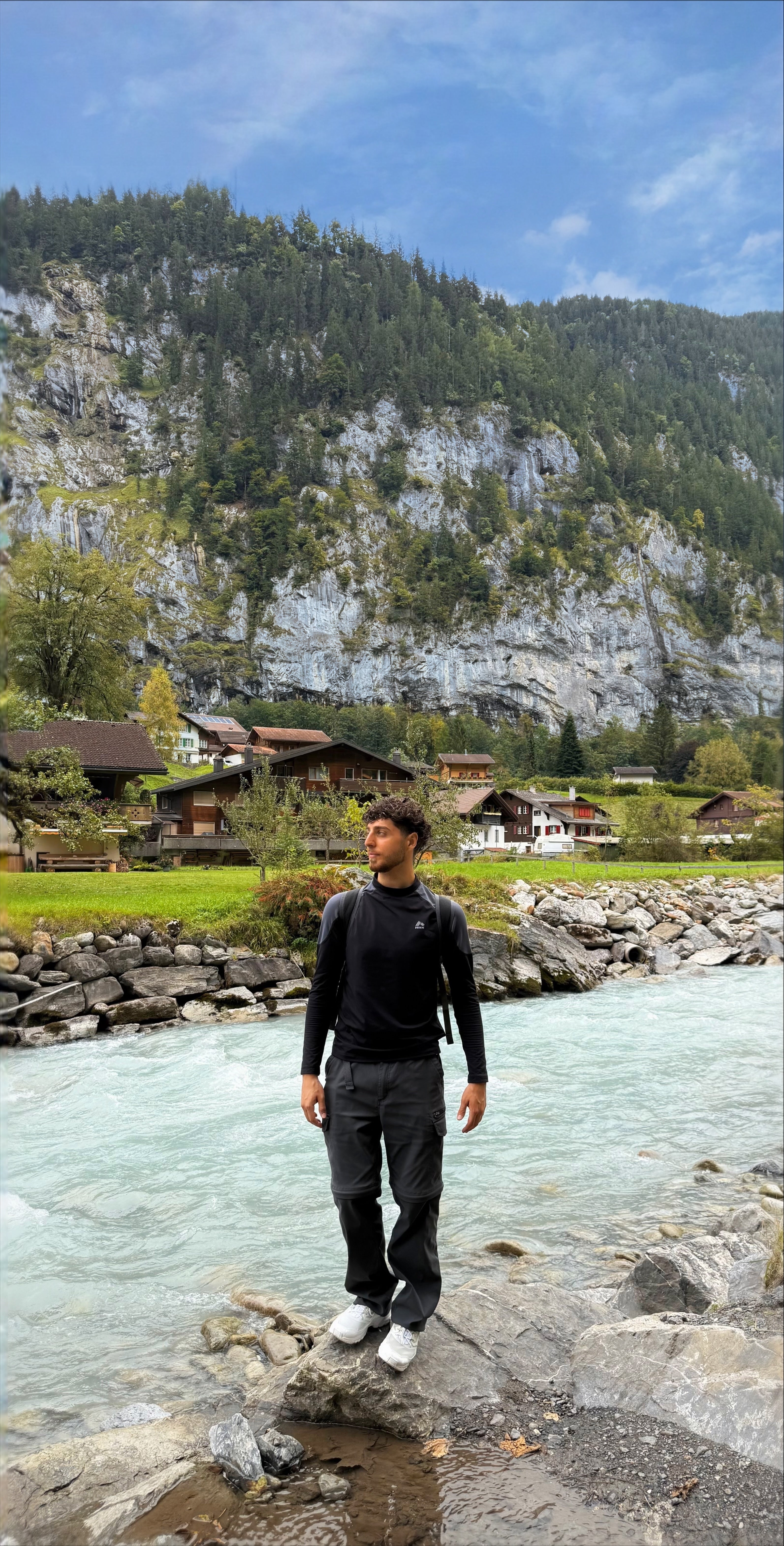 Julian in the town of Lauterbrunnen, Switzerland.