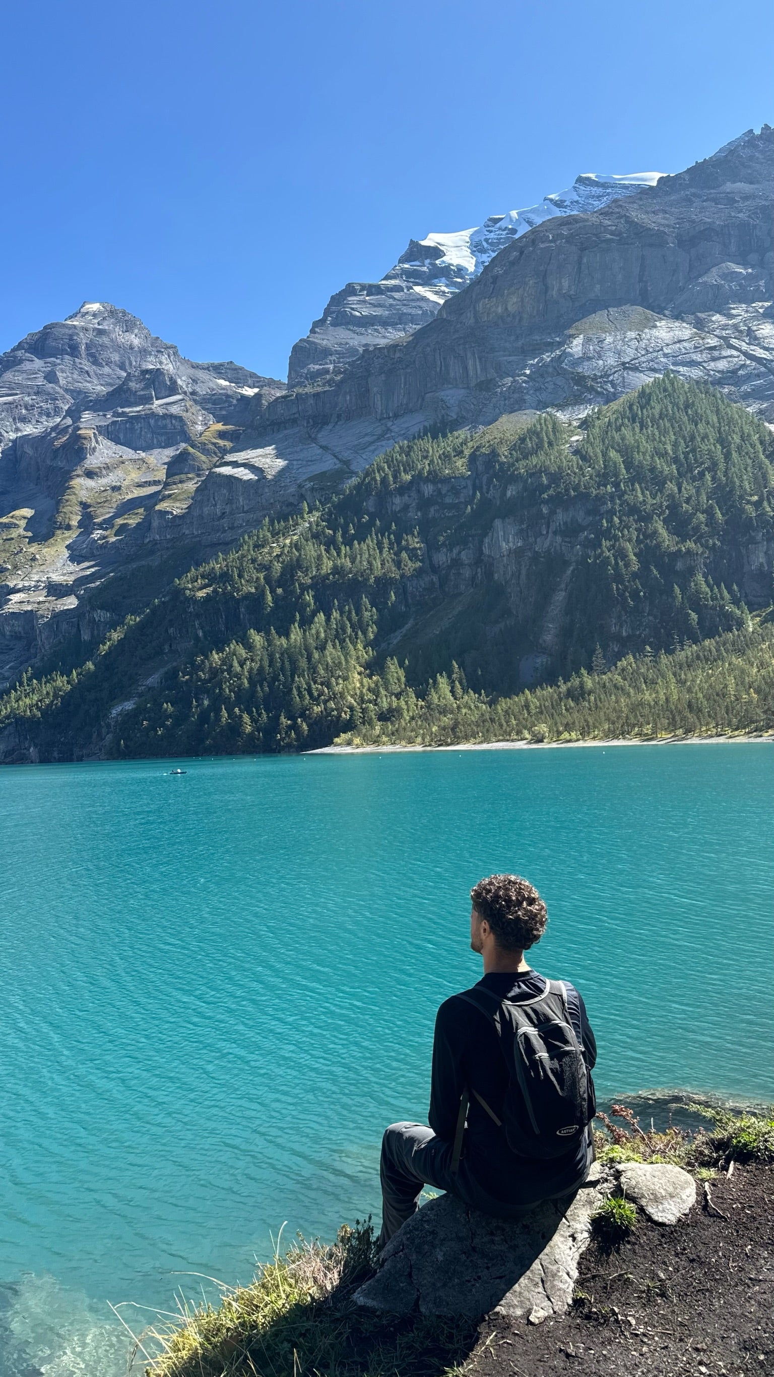 Julian admiring Lake Oeschinen.