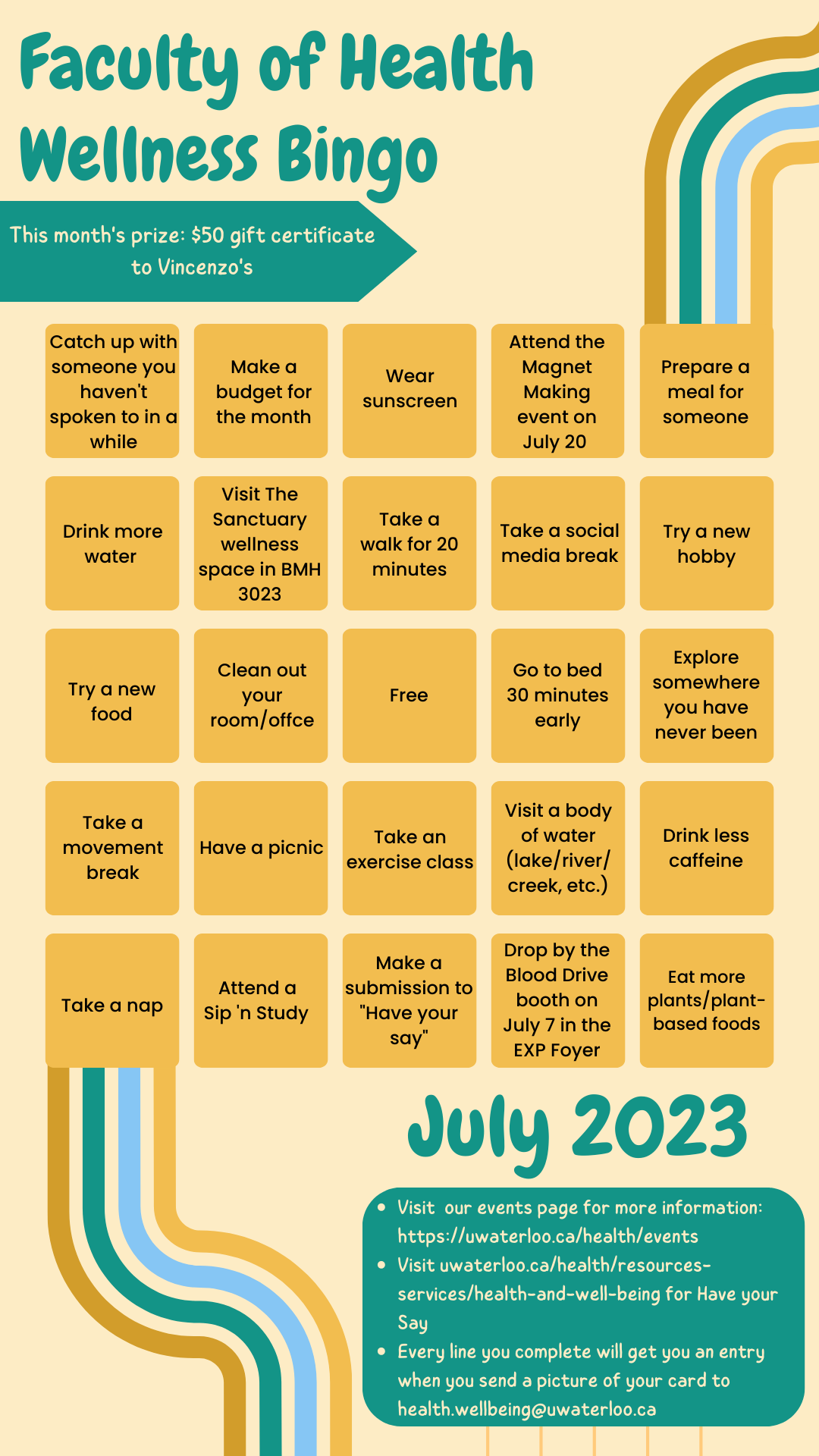 July bingo card