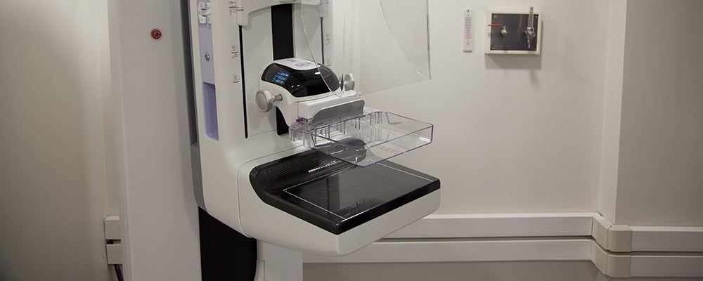 Close-up of mammography machine