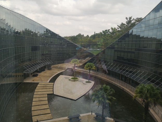 The view from NTU’s art building, of the rest of the art building! The campus scenery was absolutely stunning.