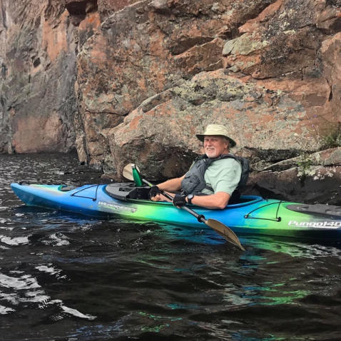 Craig Janes in a kayak