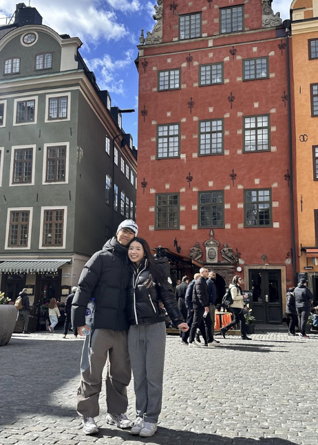 Beatrice with her boyfriend.