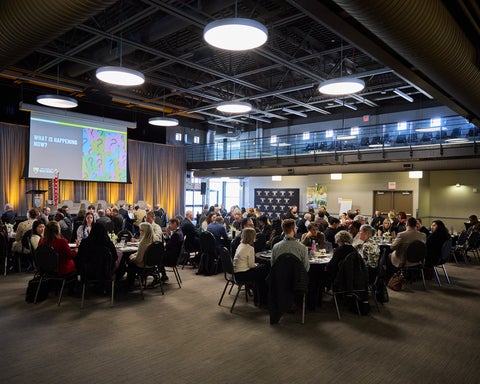 Table discussion with attendees at healthy waterloo summit