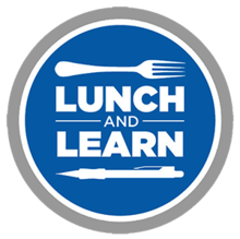 lunch and learn image with fork and pen