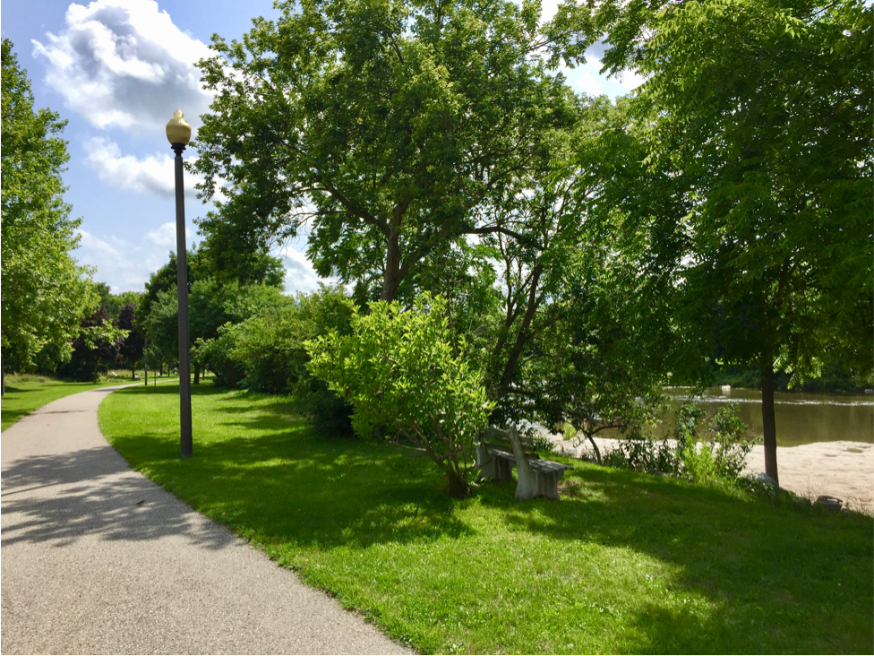 A walkway in a park