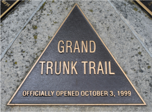 A sign for the Grand Trunk Trail