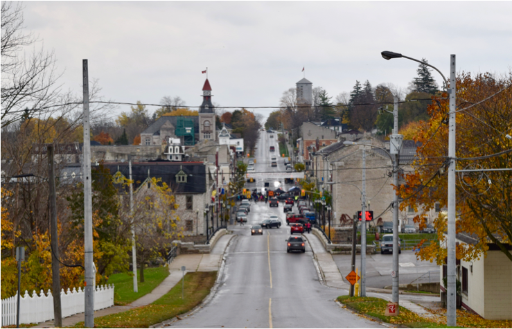 An image showing the road through downtown St. Mary's