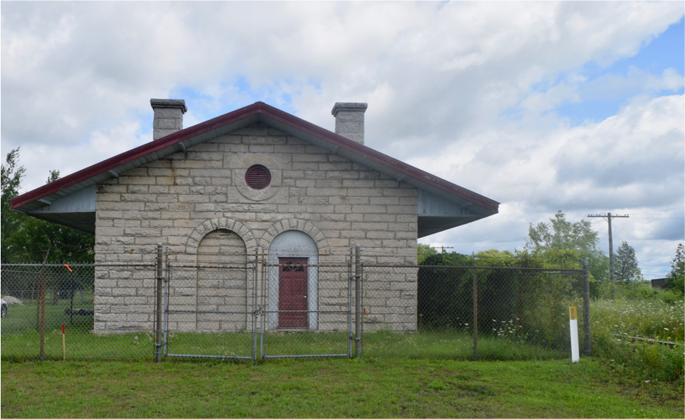 A side view of an old train station
