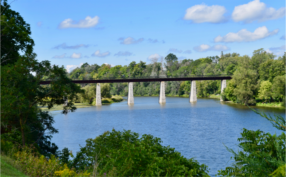 An image of the sarnia bridge from the side