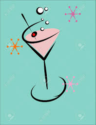 A clip art of a martini glass.