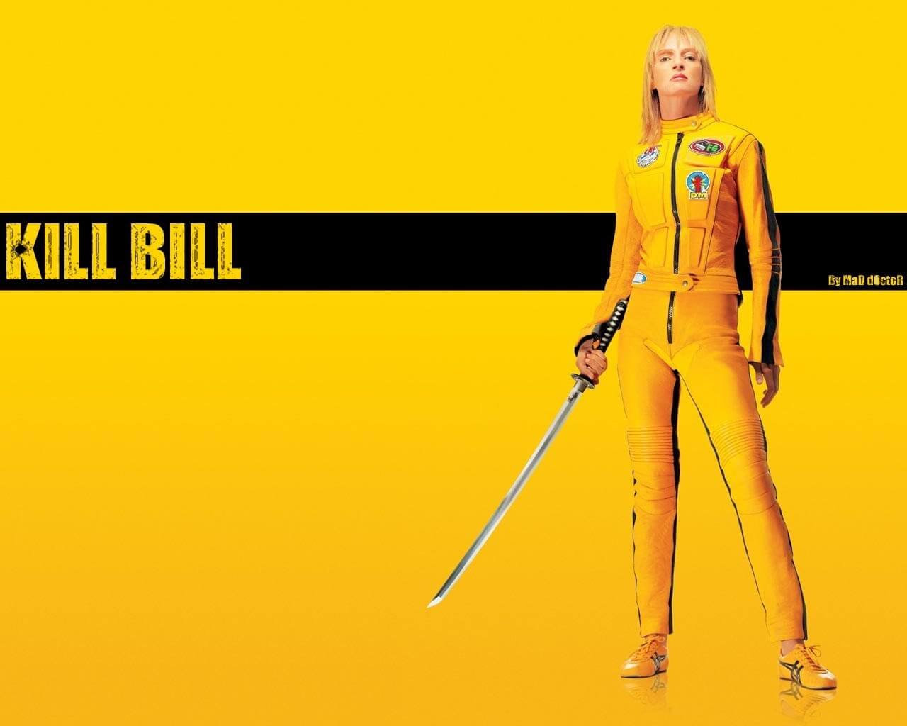 A poster image of the movie Kill Bill with Uma Therman 