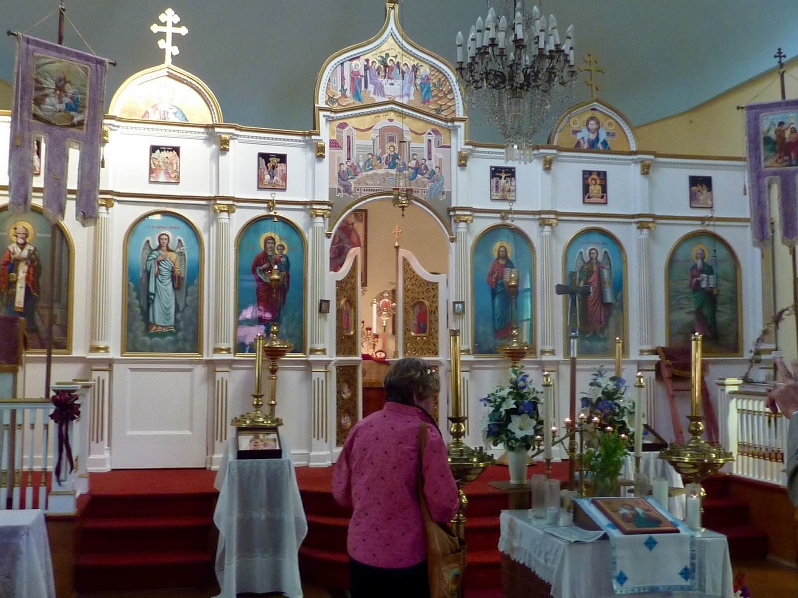 The altar of a Romanian Orthodox church.