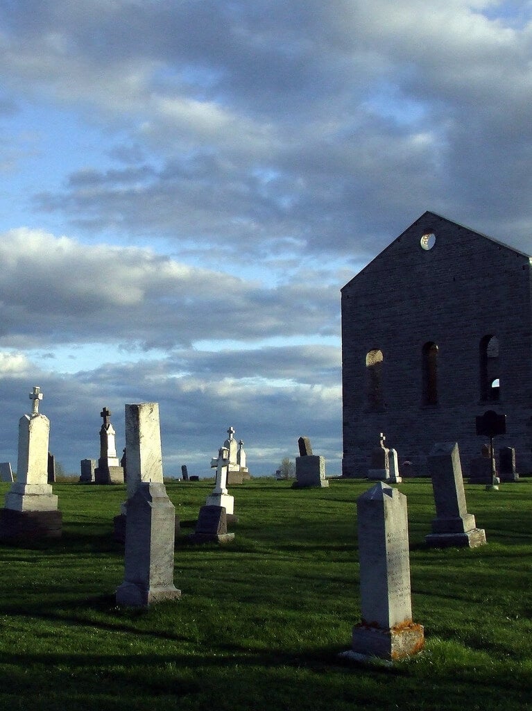 Church and graveyard.