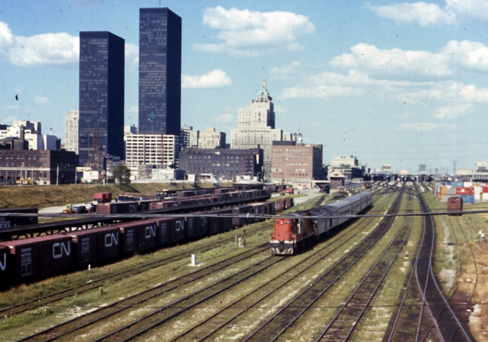 The first two towers of the TD Centre from the southwest in 1970.