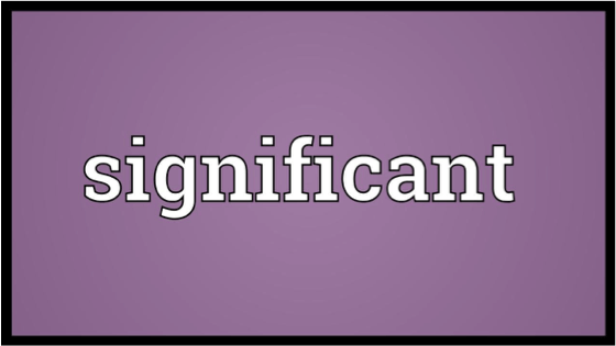 The word "significant" with a purble background and black border