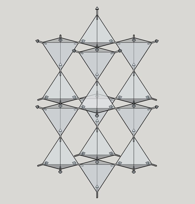 Spin-ice lattice with spins in a 2-in, 2-out configuration