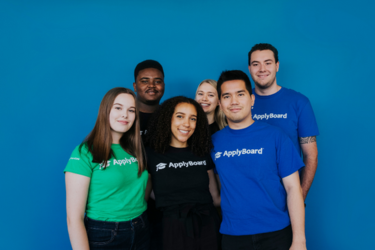 Applyboard co-op students wearing ApplyBoard t-shirts