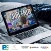 laptop that says job fair