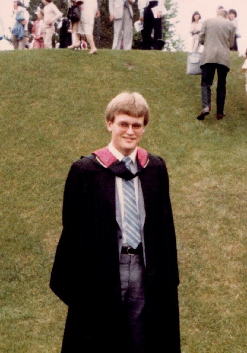 Don Philips at his graduation from the University of Waterloo Math program in 1982
