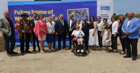 Ontario Premier Doug Ford, Deputy Premier and Minister of Health Sylvia Jones, Minister of Red Tape Reduction Mike Harris and Minister of Colleges and Universities Jill Dunlop at the announcement event