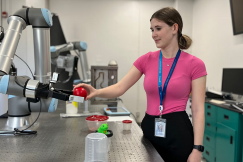 NRC co-op student testing robotics and science