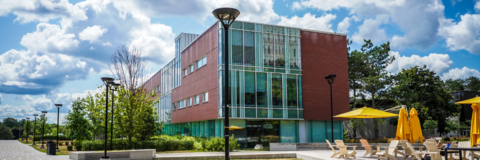 View of Tatham Centre on University of Waterloo campus in the summer