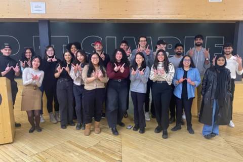 Wealthsimple co-op students at the front of the office