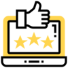 Icon illustrating number 1 rating onlinie