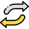 arrows going in a circular way icon