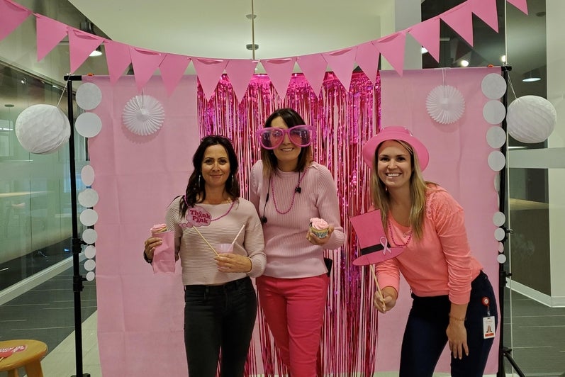 Henkel employees dressed up in pink for Breast Cancer Awareness day