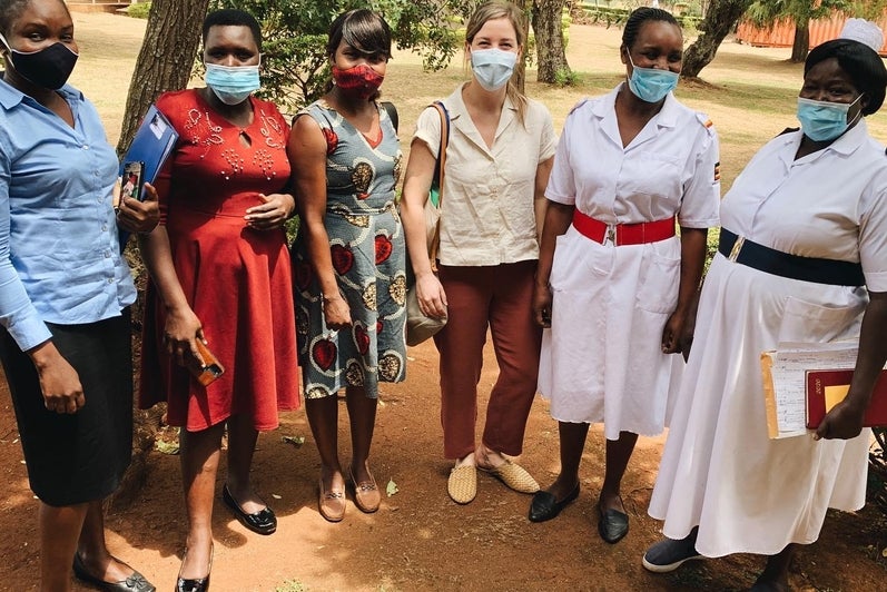 FullSoul volunteers and co-op students wearing masks posing for a photo