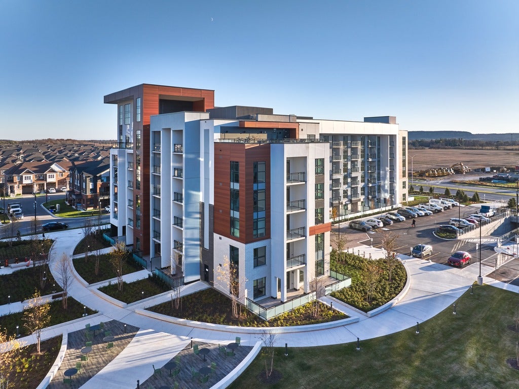 An aerial view of a building development by Mattamy Homes