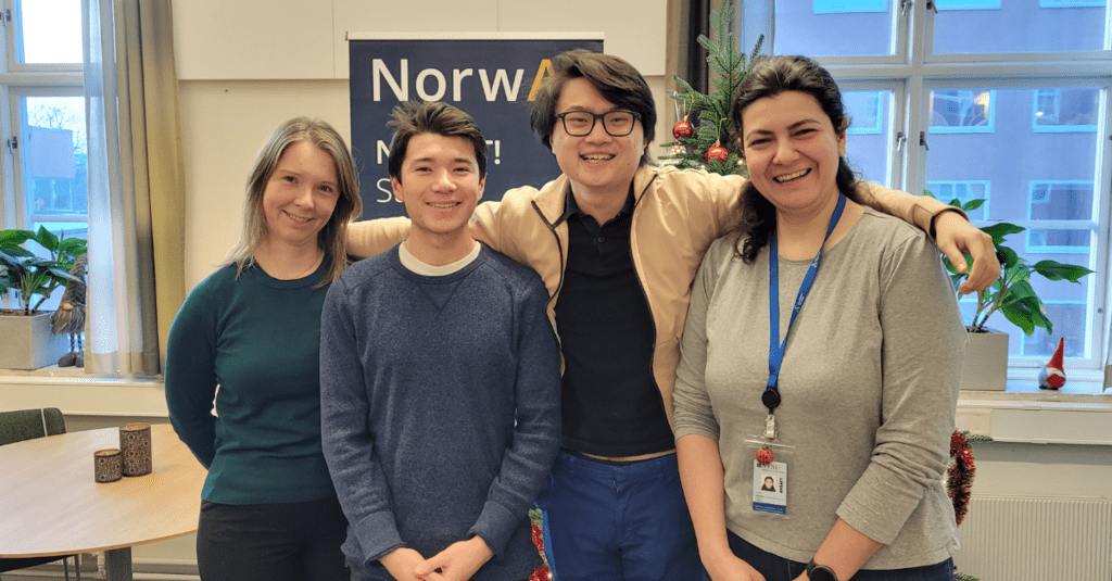 Co-op students and their supervisors at Norwegian Research Center for AI Innovation (NorwAI)
