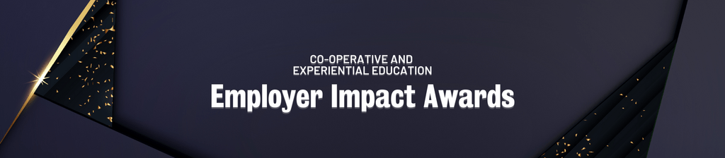 geometric graphic with text saying Co-operative and Experiential Education Employer impact awards