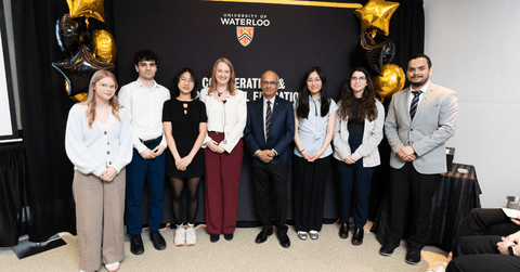 2025 coop student of the year winners with Judene Pretti and Vivek Goel