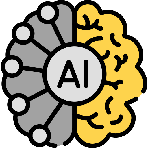 AI on one side with a brain on the other