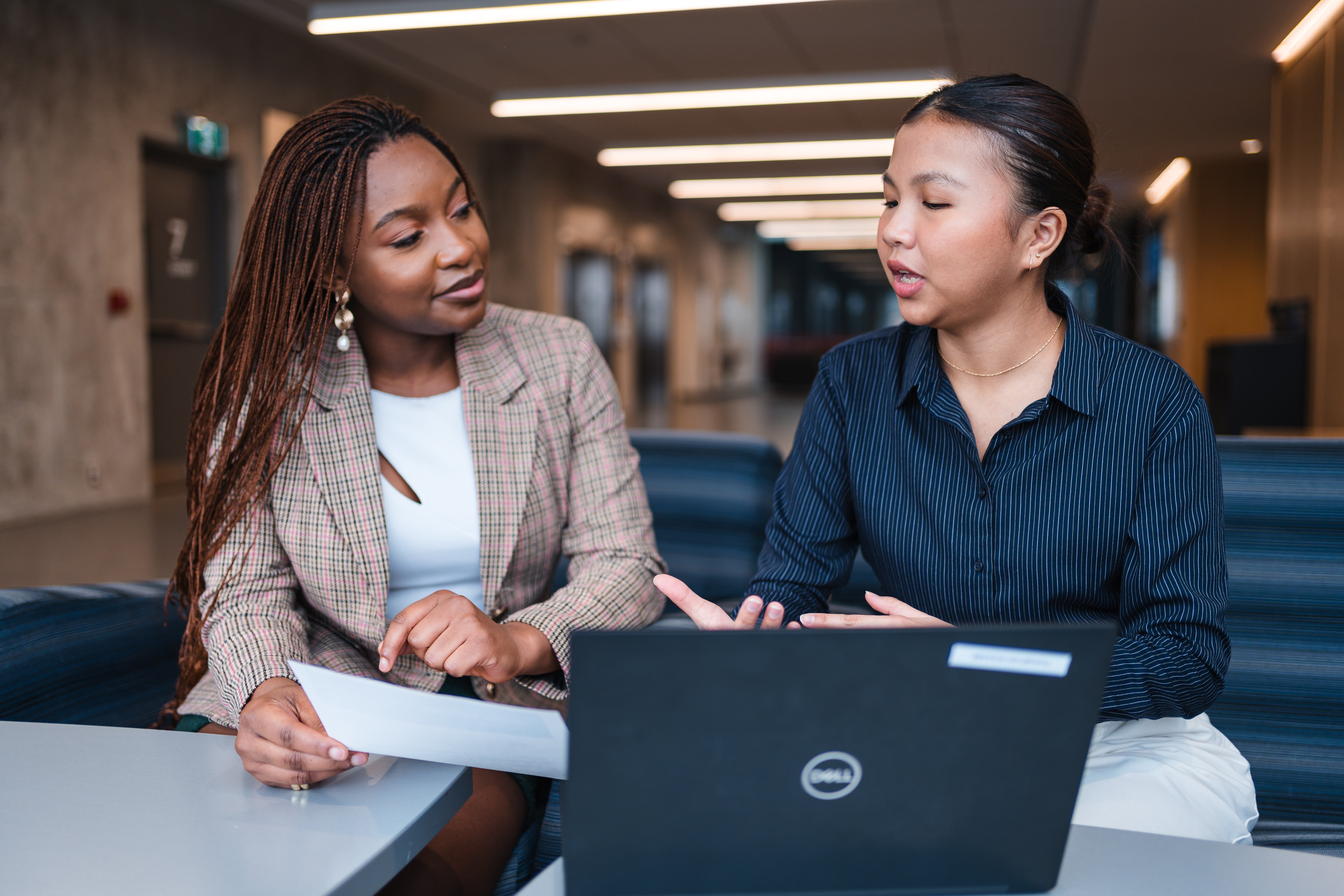 two women talking 