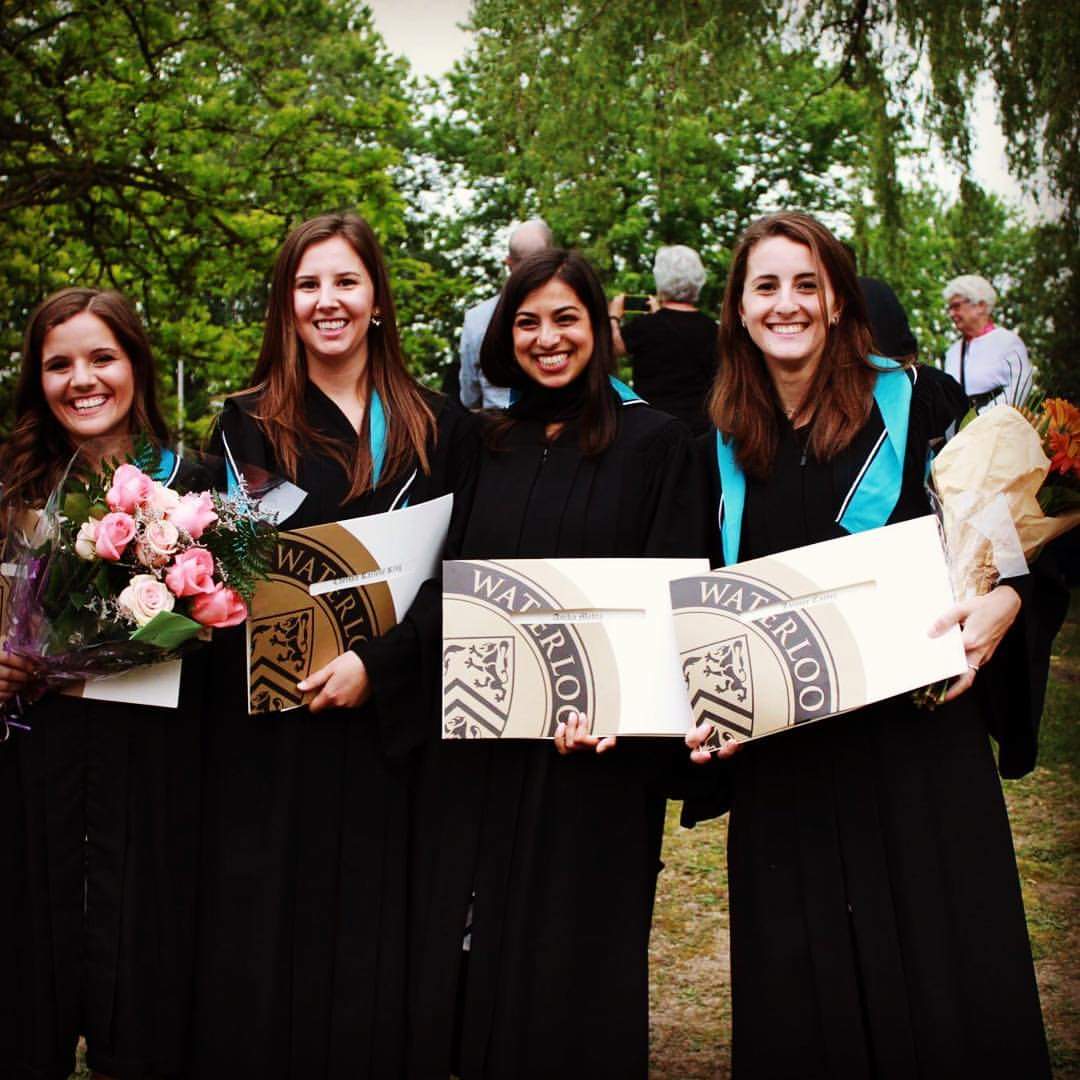 Chelsea King University of Waterloo grad photo with friends