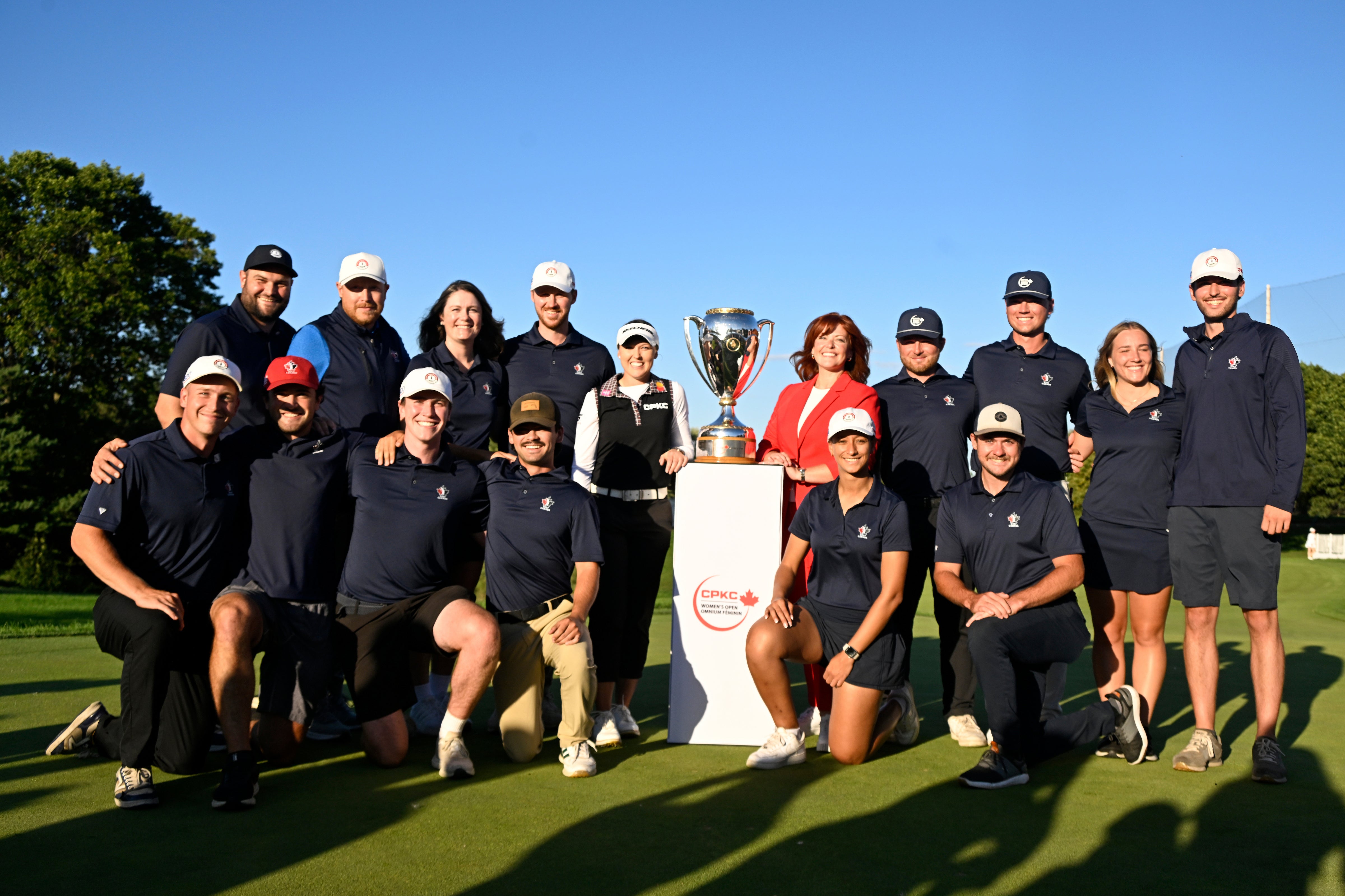 Group photo of Golf Canada team and Waterloo co-op students at a Golf event