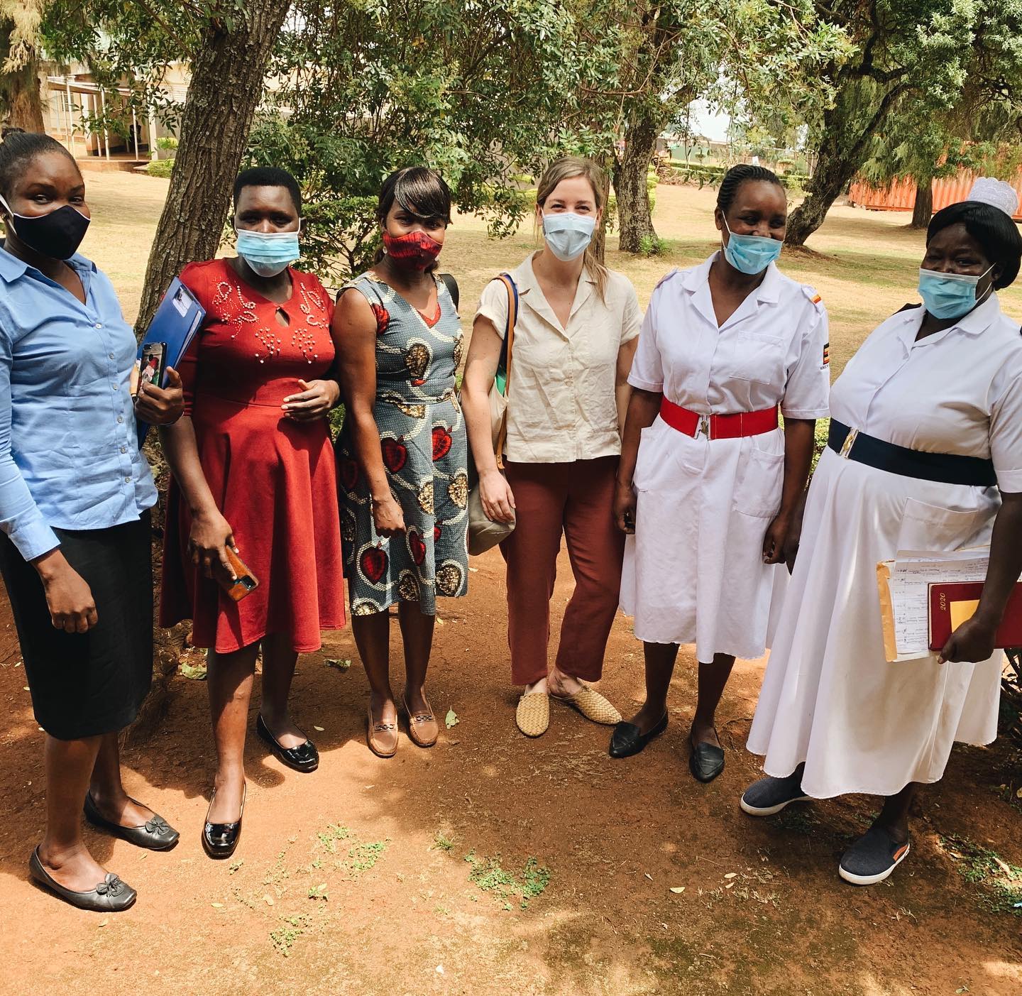 FullSoul volunteers and co-op students wearing masks posing for a photo