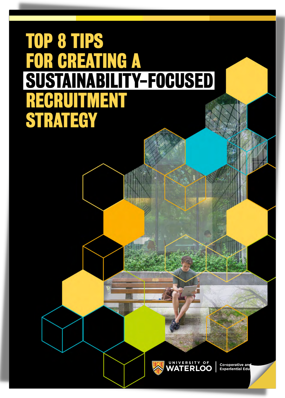 Cover of the 'Top 8 tips for creating a sustainability-focused recruitment strategy' booklet